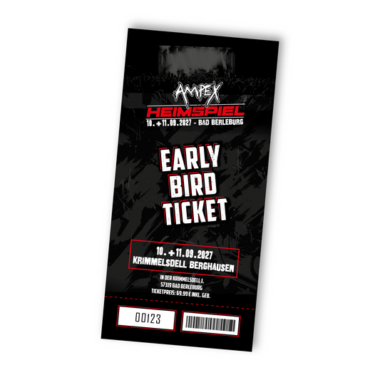 AMPEX HEIMSPIEL 2027, EARLY BIRD TICKET (Wochenende)
